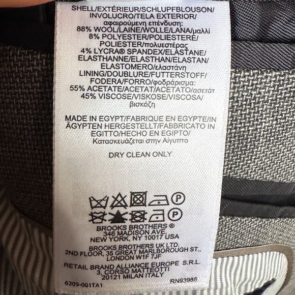 Brooks Brothers Explorer Fitzgerald Fit Gray Wool Blend Sport Coat Blazer 46R - Picture 6 of 7